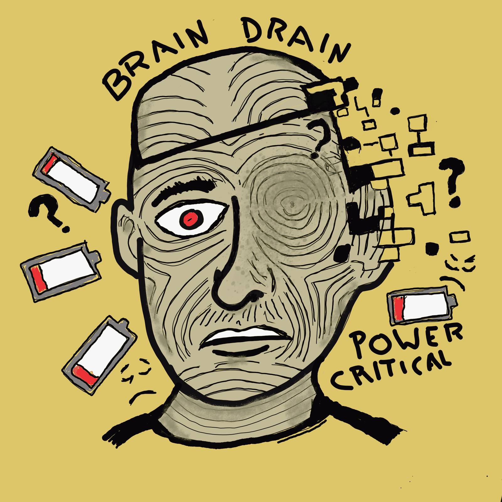 Brain Drain 3" Circular Sticker